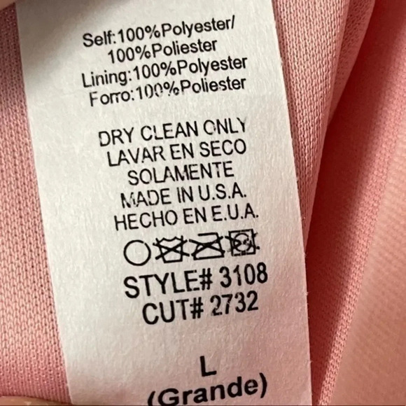 Miss Cristina light pink draped wrap bodice gown maxi dress V-neck sz L NWOT - Picture 6 of 10